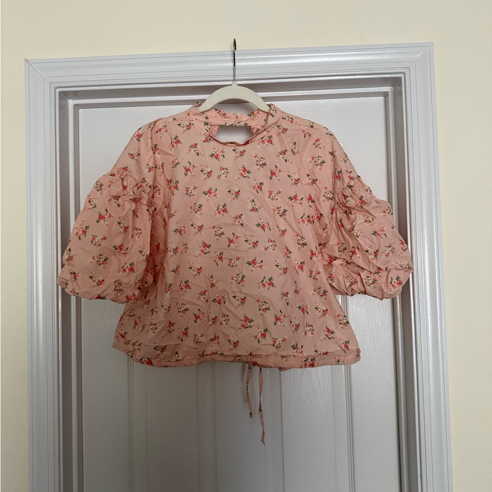 Anthropologie Blush Floral Blouse